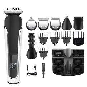 Fanke FK-8988 6-in-1 đa chức năng điện tóc Clipper có thể sạc lại tùy chỉnh không dây mặt Tông đơ tóc Clipper cho nam giới