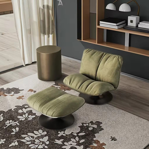 Silla giratoria <span class=keywords><strong>de</strong></span> diseño <span class=keywords><strong>de</strong></span> lujo italiano para sala <span class=keywords><strong>de</strong></span> estar, sillón <span class=keywords><strong>de</strong></span> tela <span class=keywords><strong>de</strong></span> ocio moderno Simple para el hogar, dormitorio, apartamento - Product Image 1