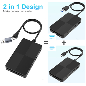 Đầu đọc thẻ USB tốc độ cao 8 trong 1 đầu đọc thẻ CF di động nhỏ gọn với cài đặt bên ngoài cho máy tính xách tay và máy tính xách tay - Product Image 2