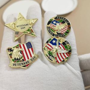 美国退伍军人节纪念胸针旗帜鹰金属徽章节日礼品别针 - Product Image 6
