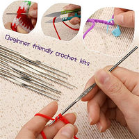 Kit de crochet 58 pièces pour débutants adultes, ensemble d'aiguilles à crochet ergonomiques avec aiguilles à tricoter et sac de rangement portable pour les voyages