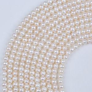 Perles d'eau douce naturelles de 6 à 7 mm, presque rondes, en vrac, perles réelles, matériaux faits à la main, diverses couleurs disponibles - Product Image 5