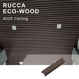Rucca Dekorative Decke Holz PVC Kunststoff Verbund Falsche Decke für Innen Ausgesetzt Dekoration Halle Deckenplatten Design