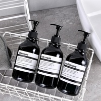 Étiquettes personnalisées en PVC autocollantes et imperméables pour organiseur de bouteilles en verre, distributeur de savon et pot de salle de bain en PET