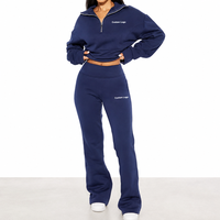 Ensemble 2 pièces personnalisé : Sweat-shirt oversize à demi-zip et pantalon de survêtement – Tenue de sport et de détente style streetwear