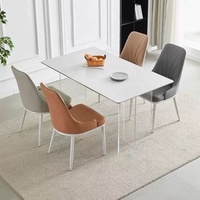 Chaise de salle à manger Zayshine, style italien moderne, luxe, pieds en métal, coussin moelleux, hôtel, villa, appartement, ensemble de meubles en cuir pour restaurant