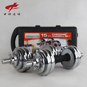 Oem tùy chỉnh bán buôn phòng tập thể dục gang Chrome quả tạ có thể điều chỉnh 15kg-20kg-30kg-50kg quả tạ đặt mạ điện quả tạ - Product Image 5