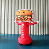 Homme gonflable publicitaire personnalisé en forme de burger, résistant à l'eau et au soleil, en tissu Oxford, avec ventilateur intégré pour la publicité