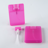 Flacon pulvérisateur de parfum portable mini carré 20 ml en plastique PP avec pompe, scellé, format carte de crédit, logo personnalisable, sérigraphié