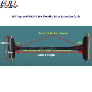 180 derece PCI-E 5.0 16X X16 <span class=keywords><strong>GPU</strong></span> yükseltici kablo GEN5 0.3M 0.4M 0.5M 06M RTX5090 RX9070XT A100 H100 AI sunucu grafik kartı - Product Image 6