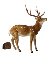 Modèle de cerf animé en fibre de verre réaliste avec Bluetooth, décoration de Noël, renne, élan, ornement pour la maison, décoration de vacances, cadeau, présentoir