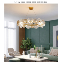 Lustre suspendu en verre et fer forgé finition or, style nordique moderne de luxe, pour usage intérieur, restaurants, centres commerciaux, hôtels, salons