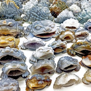Wholesale Bulk Natural <strong>Crystal</strong> Carving <strong>Geode</strong> Agate Toad <strong>Crystal</strong> <strong>Geode</strong> for Decoration Souvenirs Gift - Product Image 2