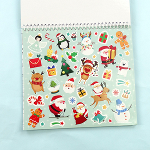 Stiker Natal lucu buku mewarnai dengan pensil anak-anak gambar Spiral seni Set lukisan untuk hadiah anak-anak - Product Image 1