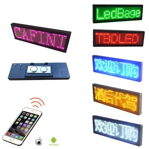 Nome LED Emblema DIY APP Rolagem Programável Mensagem Nome Tag Multi-idiomas Mini LED Placa de Nome Digital LED Ticker Board