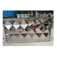 Table de bar portable LED moderne de luxe en or et argent, comptoir de bar en acier inoxydable pour salon et hôtel