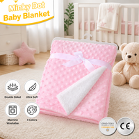 Couverture Bébé Aodu en Minky à Pois et Sherpa Double Face Douce et Confortable pour Nouveau-né, Enfant, Berceau, Poussette, Langes – Vente en Gros Direct Usine