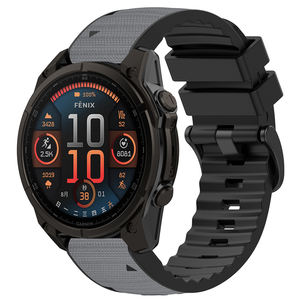 Nouveauté - Bracelet de montre en cuir véritable et silicone - Nylon - 22 mm - 26 mm - Sangle à fixation rapide pour montre <span class=keywords><strong>Garmin</strong></span> - Product Image 4