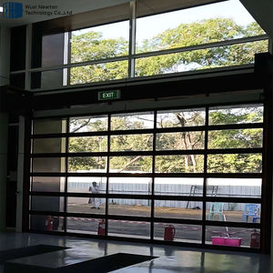 NEWTON Portes <span class=keywords><strong>de</strong></span> <span class=keywords><strong>garage</strong></span> sectionnelles verticales en verre trempé noir givré en aluminium inclinable - Product Image 4