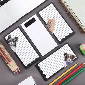 Kulkas murah Buat daftar Notepad lucu kucing anjing desain daftar belanja bantalan Memo kulkas Pad jadwal sekolah kulkas lengket