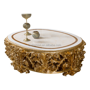 Sofá clásico de lujo para sala de estar, mueble Dorado con hoja dorada, OE-FASHION - Product Image 3