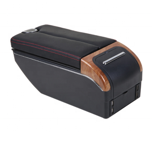 กล่องที่เท้าแขนในรถยนต์,กล่องดีไซน์แบบสไลด์และสองชั้นสำหรับ <span class=keywords><strong>Honda</strong></span> BRV /<span class=keywords><strong>Wrv</strong></span>/mobilo หนัง Pu สีดำแบบเปิดสองชั้น7ช่องดีไซน์แบบ USB - Product Image 2