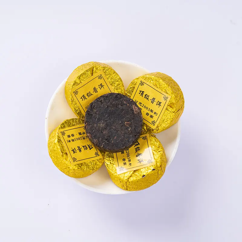 Yunnan envelhecido pu-erh chá pequeno tijolo de ouro Puer Tuocha Yunnan chinês pu-erh tuo chá Ancient Shu Pu-erh Tuo Cha