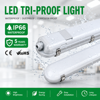 Luminaria LED Tri-Proof IP66 a Prueba de Vapor, 20W-120W, 130LM/W, Potencia y Temperatura de Color Seleccionables, Impermeable, Lineal, para Garaje o Almacén