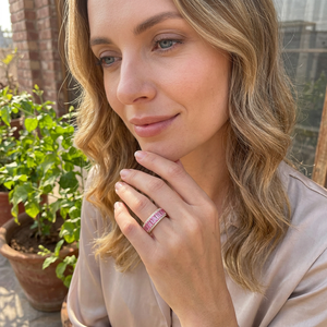 Natural Pink Sapphire Diamond Engagement <b>Ring</b> 925 Sterling <b>Silver</b> 14K Solid Gold <b>Emerald</b> Cut Rhodium Plated Party Bridal <b>Ring</b> - Product Image 6
