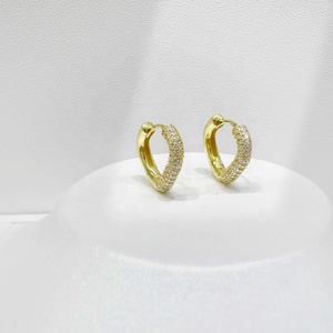 Pendientes de aro geométricos de plata de ley 925, estilo hip hop, sencillos, hipoalergénicos, chapados en oro, elegantes, para chica. - Product Image 4