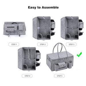 Chất lượng cao xách tay cảm thấy tã Caddy Organizer Box hiện đại hình chữ nhật thiết kế có thể gập lại bé lưu trữ với Carton Đóng Gói - Product Image 3