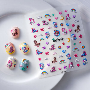 Pegatinas de Uñas con Diseño de Unicornio en 5D, Autoadhesivas, Material PET, 100 Piezas MOQ - Product Image 2