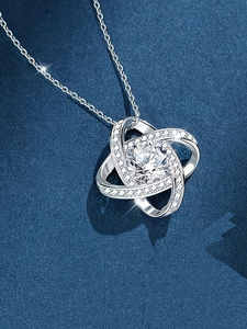 <span class=keywords><strong>Gioiello</strong></span> pregiato S925 collana pendente in <span class=keywords><strong>argento</strong></span> Sterling da donna Moissanite gioielli con diamanti - Product Image 5