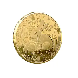 2023 ano de coelho chinês ano novo 1 oz ouro e prata coelho lucky coin