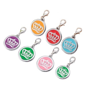 Crown Zinc Alloy Pet Identity Tag Laser Engraved Cat Tag Multi-Specification Pet Dog Supplies Necklace Jewelry Pendant