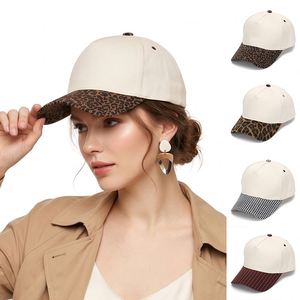 Gorra de Béisbol Retro de Algodón con Bloques de Color y Visera Curva, Estilo Casual para Uso Diario, para Todas las Edades - Product Image 1