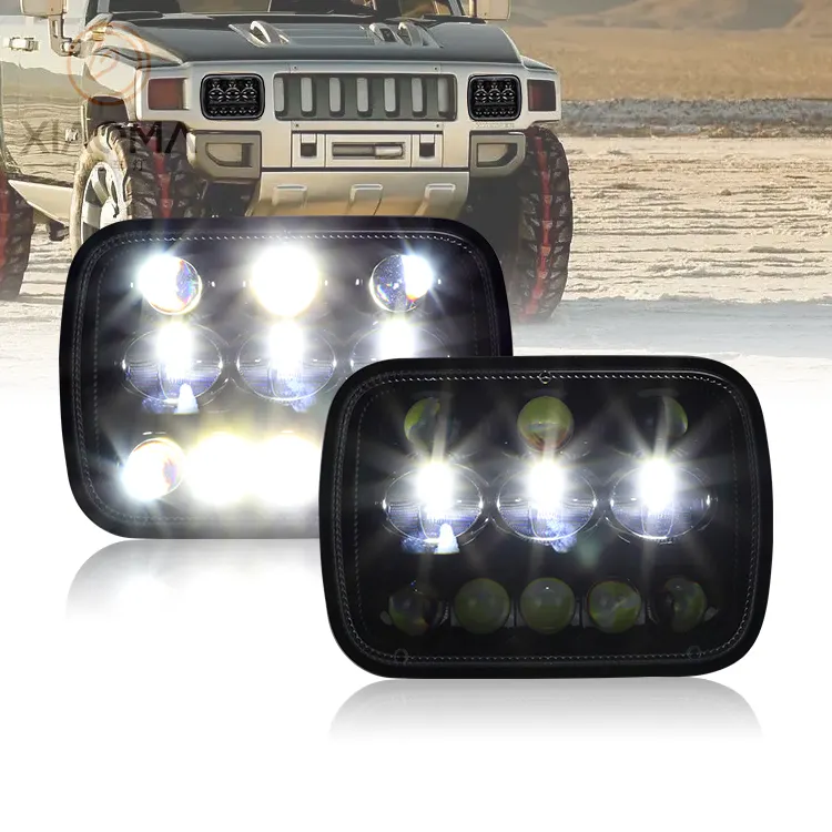 Best-selling German Modified Truck Square H4 High Low Beam Waterproof Ip67 5x7 Inch Projection Light Led Head Lamp