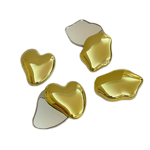 Heart Shape Zinc Alloy Pocket <b>Mirror</b> Dual Sided Magnifying Folding <b>Compact</b> Cosmetic <b>Mirror</b> Portable Travel Gift Women - Product Image 1