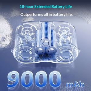 9000Mah Waist Desktop Handheld Dual Air Outlets Portable Mini Rechargeable <b>Fan</b> Ultra Low Noise for Home and Outdoor Use - Product Image 4