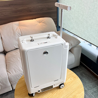 Valise de voyage intelligente 20 pouces avec trottinette électrique intégrée, moderne, télécommande automatique, connectivité Bluetooth, roulettes pivotantes en PC