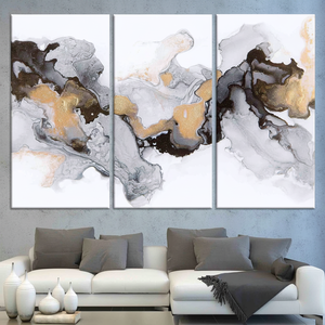 Printed <b>Canvas</b>: Gray Marble Modern <b>Wall</b> Decor Artwork,SET OF 3 <b>CANVAS</b> - Product Image 2