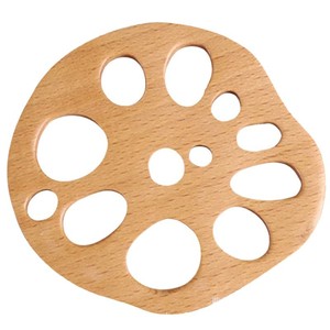 Beech <b>Wood</b> Lotus Root <b>Slice</b> Coaster Heat Insulating Modern Simple Design For Tea Coffee Mug - Product Image 5