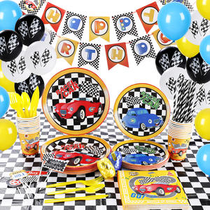 Usa e getta festa di compleanno auto da corsa <span class=keywords><strong>a</strong></span> <span class=keywords><strong>tema</strong></span> rifornimenti del partito set - Product Image 1