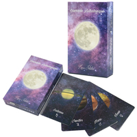 Cartes de tarot et d'oracle personnalisées avec logo imprimé, 310 g/m², motifs aléatoires univers et étoiles, cartes d'astrologie en papier - Marque