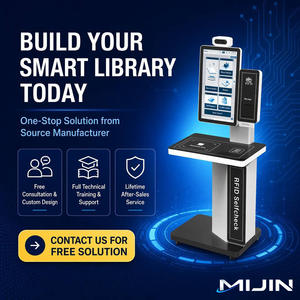Kiosco de autoservicio para préstamo y devolución de libros en bibliotecas, terminal de préstamo/devolución de libros con RFID, acceso con tarjeta IC y contraseña - Product Image 6