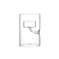 Bougeoir en verre cylindrique de petite taille, artisanal, écologique, imprimé à l'écran, décoration d'intérieur européenne créative
