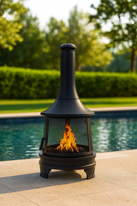 Patio extérieur Cheminée BBQ Grill Charbon de bois Chauffage à bois Foyer pour Villa Jardin Feu de joie Chauffage et cuisson - Product Image 5