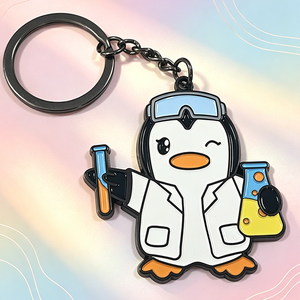 Porte-clés pingouin scientifique amusant, porte-clés unique sur le thème de la <span class=keywords><strong>science</strong></span>, en émail doux ou dur, pour les étudiants, cadeaux - Product Image 3