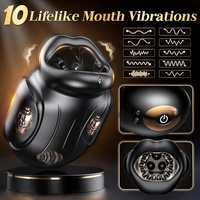 Männlicher Masturbator mit 10 Vibrationsmodi & APP, Mundstimulator-Trainer, Erwachsenenspielzeug zur Ausdauerverlängerung, Taschenmuschi für Männer