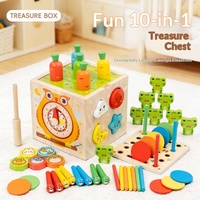 Cubo de Actividades Montessori Duradero para Combinar Colores, Clasificador de Formas Multifuncional, Juguete Educativo de Pesca de Madera para Niños